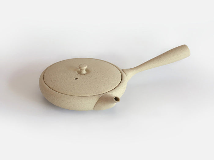 Jinsui Kiln: TOKI - KINARI, Flat Tokoname Kyusu Tea Pot (80ml)