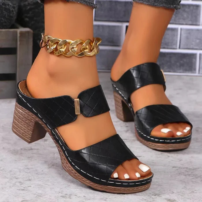 Keira | Women's Arch Support Block Heel Flat Sandals