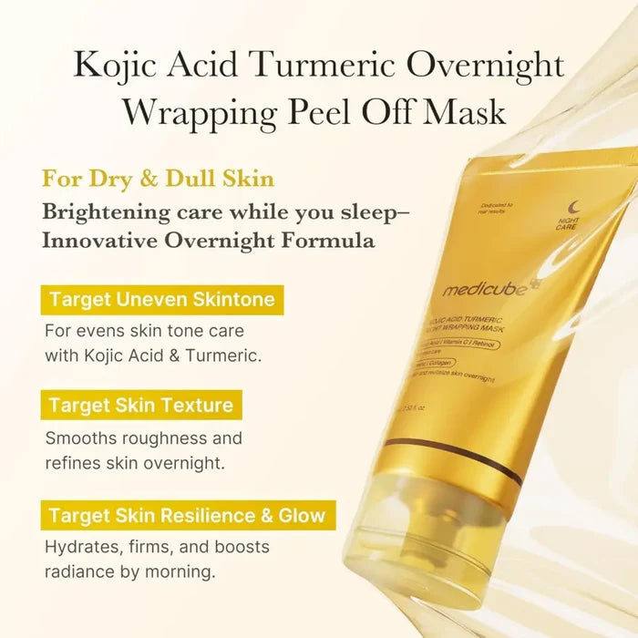 Kojic Acid Turmeric Overnight Wrapping Mask 75ml - Medicube Skin Care Masks & Peels