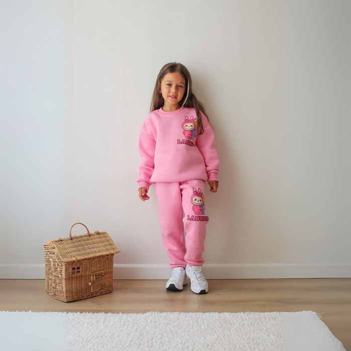 La-Bu-Bu Pink Girls Joggers Set