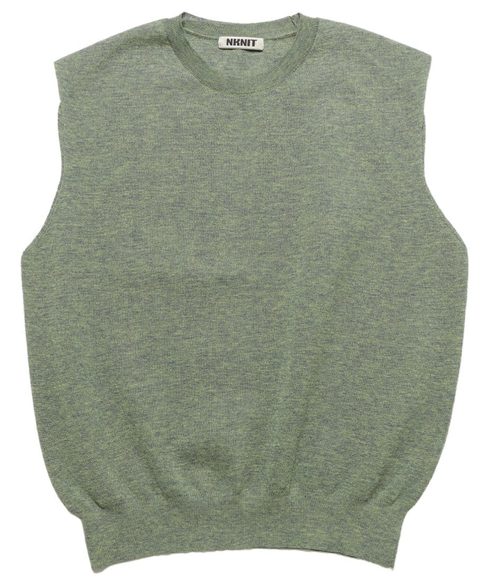 linen mix KNIT vest_4