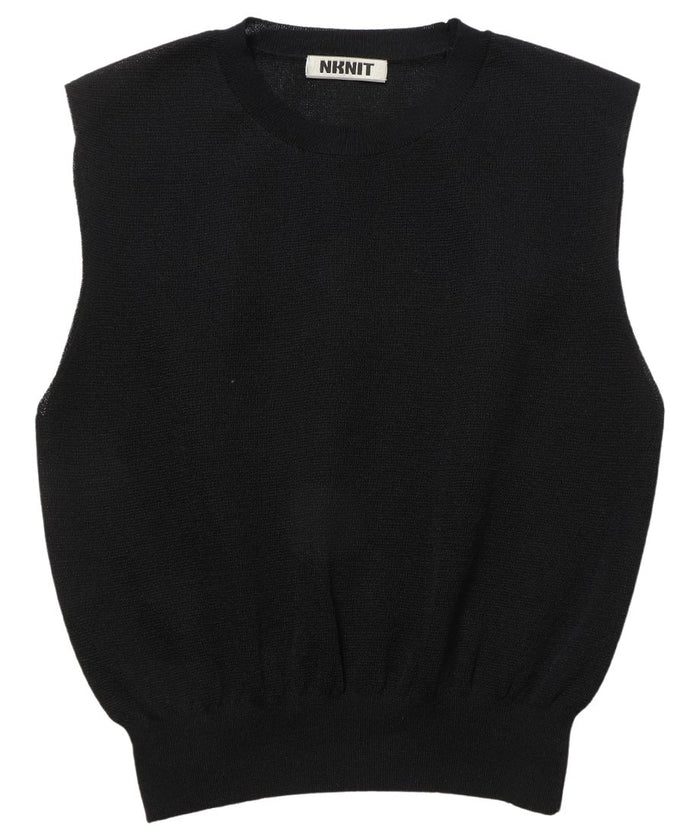 linen mix KNIT vest_5