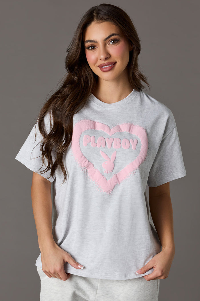Luxe Heavy Cotton Playboy Puff Print T-Shirt