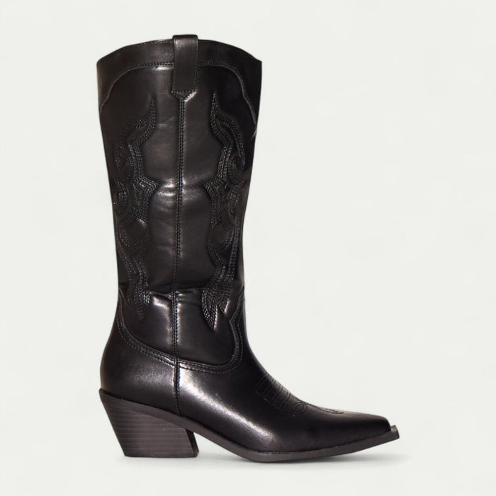 Mella™ | Western Calf High Pointed Toe Boots for Women