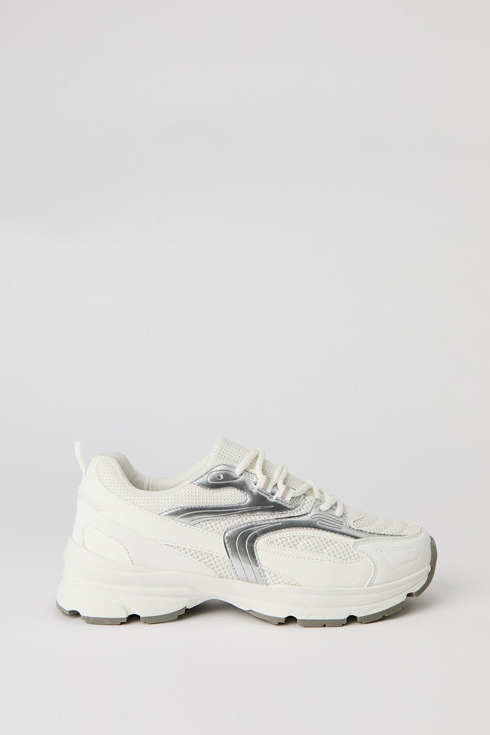 Mesh & Metallic Chunky Sneakers