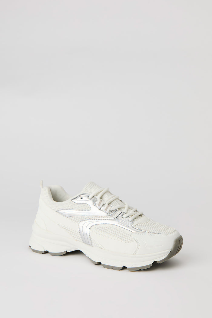 Mesh & Metallic Chunky Sneakers