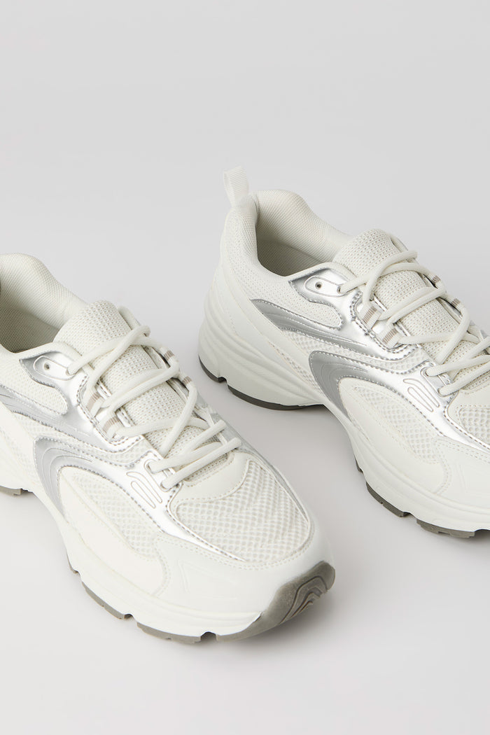 Mesh & Metallic Chunky Sneakers