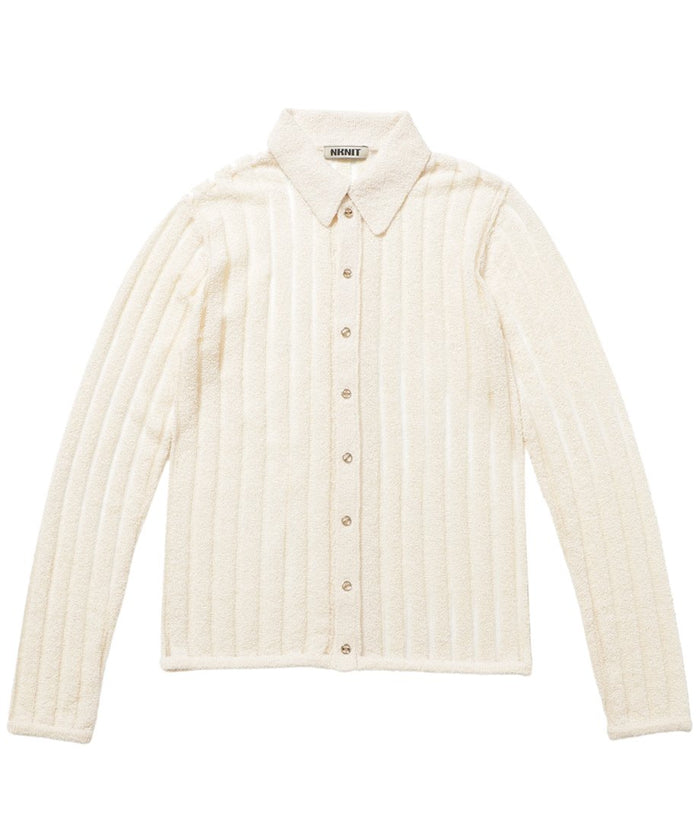 mesh stripe KNIT shirt_2