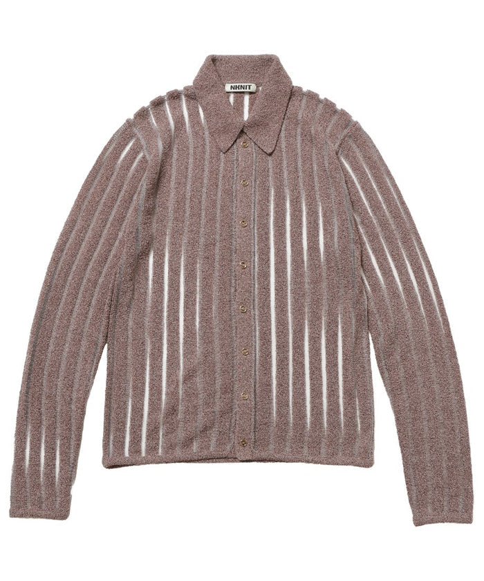 mesh stripe KNIT shirt_3