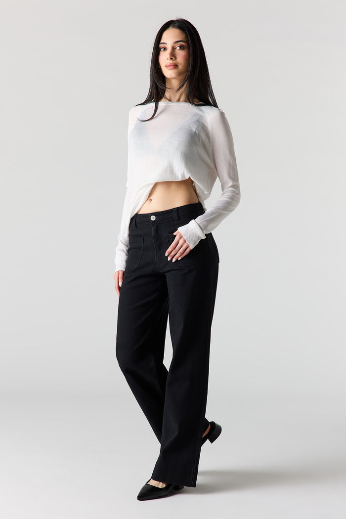 Mid Rise Twill Pant