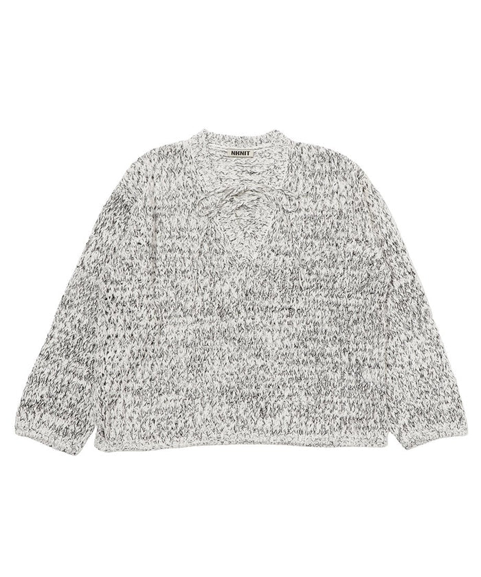 mix color lace up KNIT_2