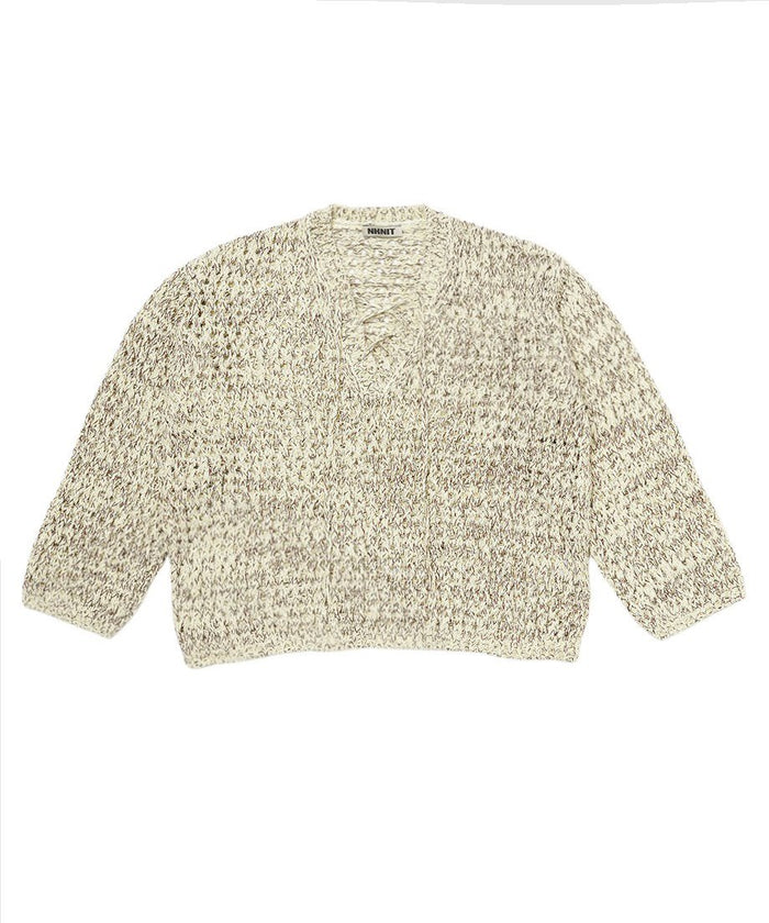 mix color lace up KNIT_3