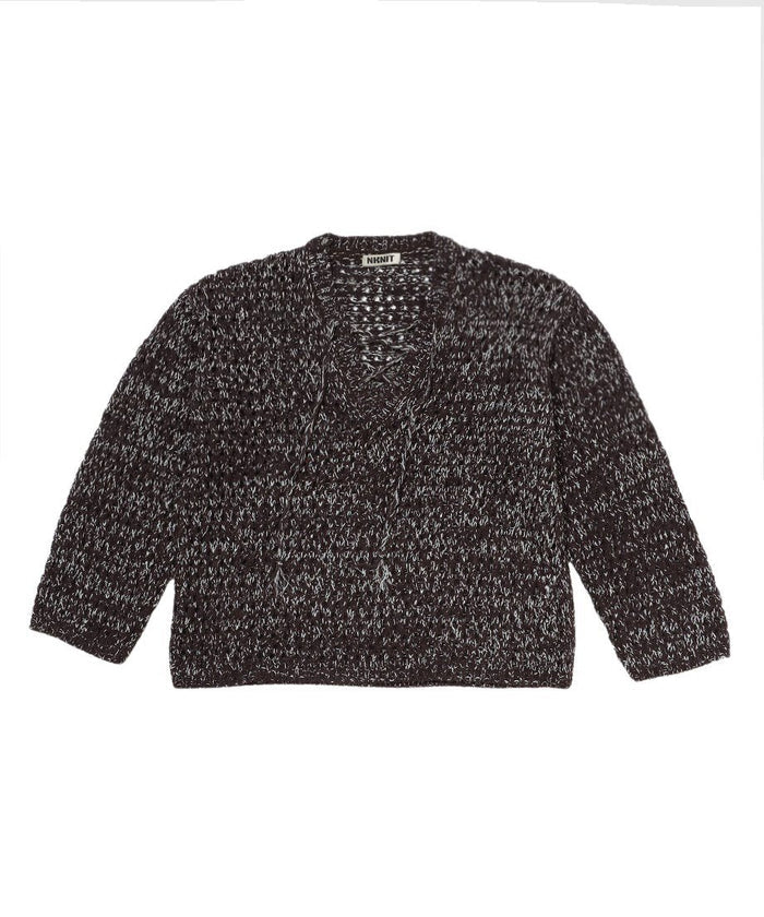 mix color lace up KNIT_4