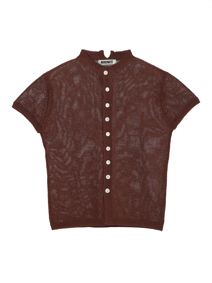 mock neck KNIT cardigan