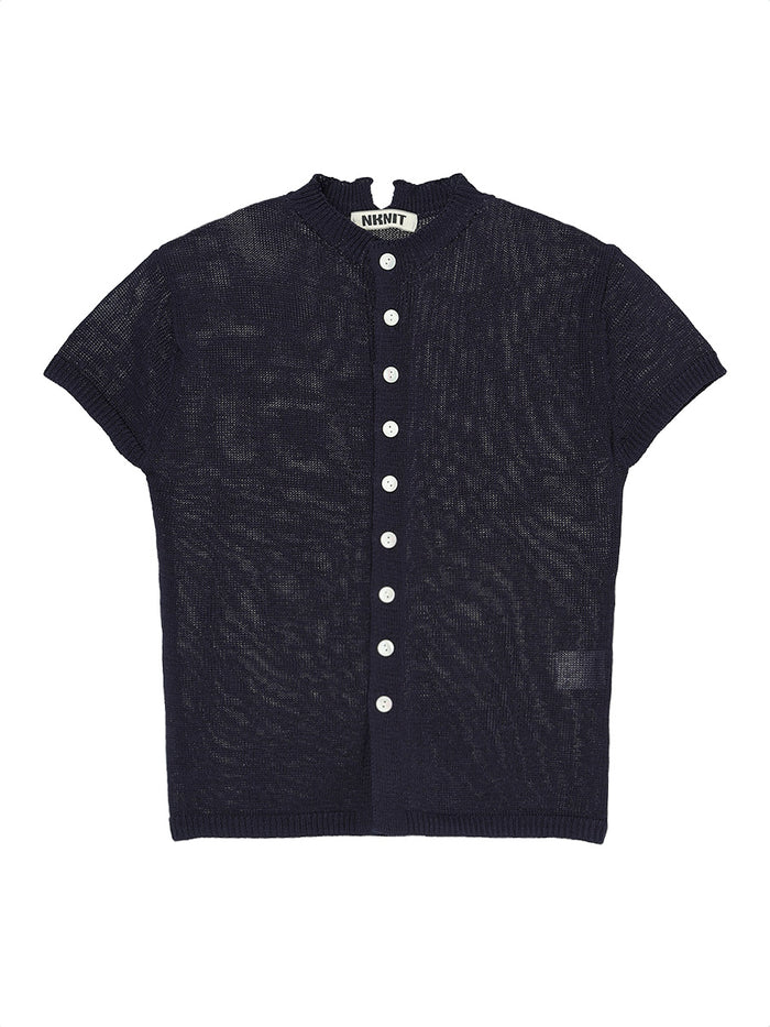 mock neck KNIT cardigan
