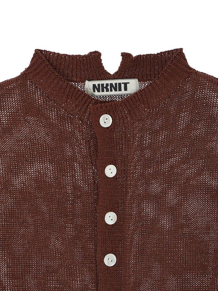 mock neck KNIT cardigan