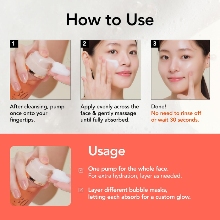 Menokin Moisture 30 Seconds Quick Bubble Mask Nudie Glow Australia
