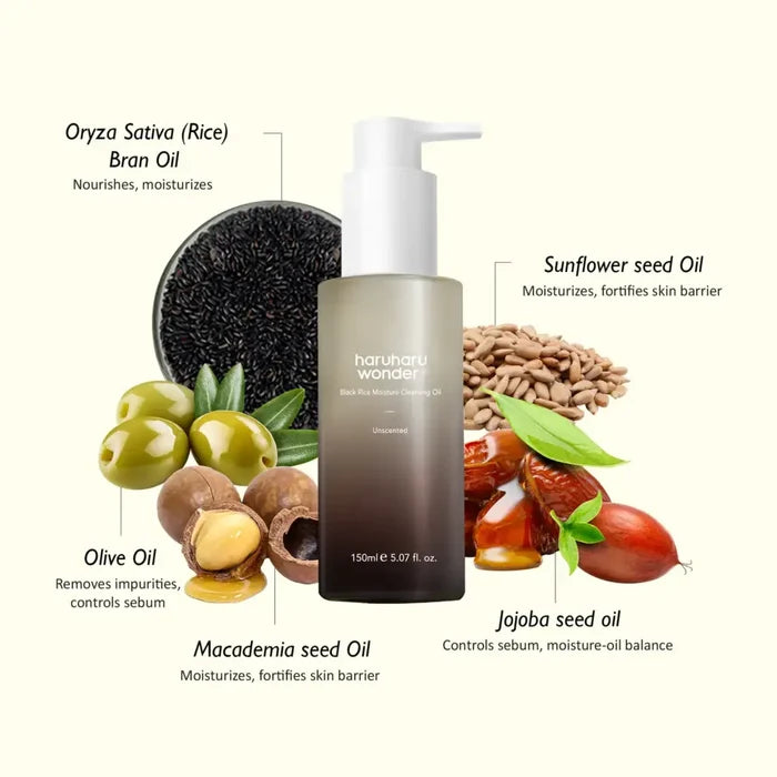 Moisture Cleansing Oil / Unscented 150ml - Based Cleanser HaruHaru Wonder Facial Cleansers