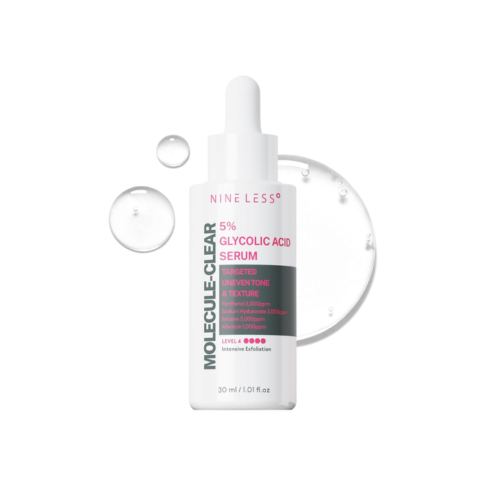 Nine Less Molecule-Clear 5% Glycolic Acid Serum Nudie Glow Australia