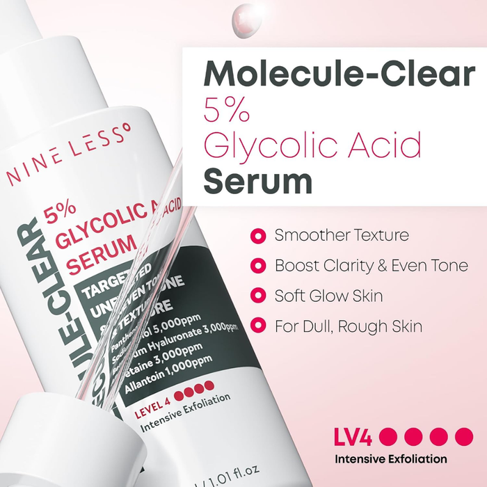Nine Less Molecule-Clear 5% Glycolic Acid Serum Nudie Glow Australia