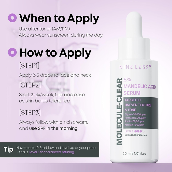 Nine Less Molecule-Clear 5% Mandelic Acid Serum Nudie Glow Australia