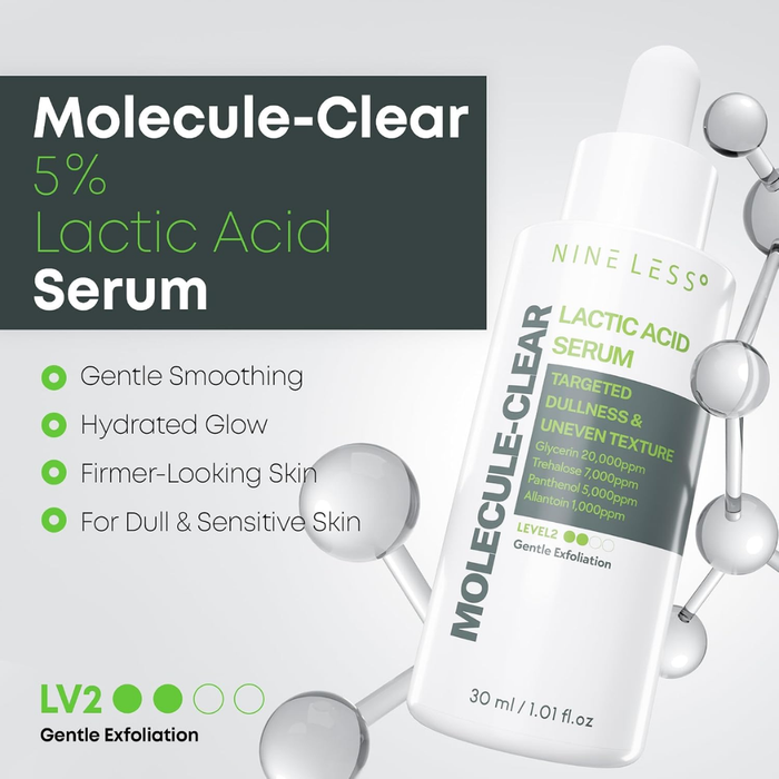 Nine Less Molecule-Clear Lactic Acid Serum Nudie Glow Australia