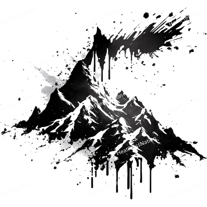 Monochrome Multi Mountain Design - HeatPressNation