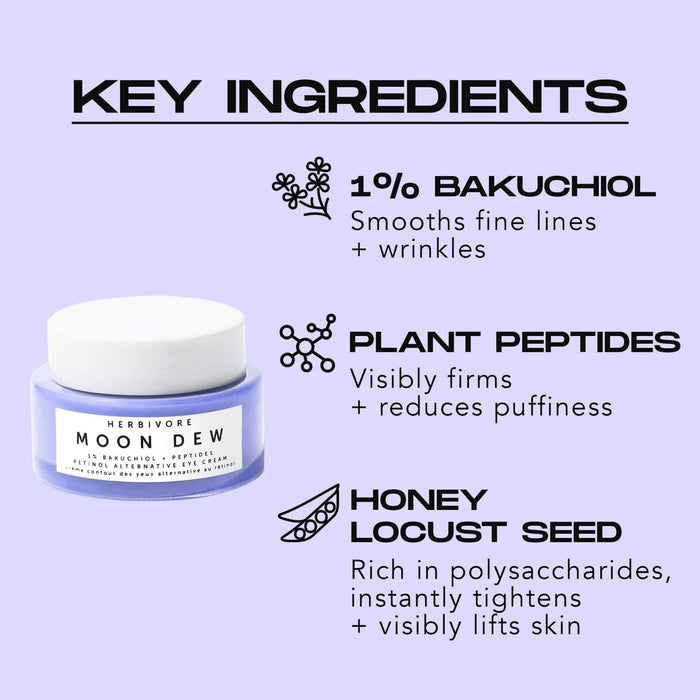 Herbivore-Moon Dew 1% Bakuchiol + Peptides Retinol Alternative Eye Cream-