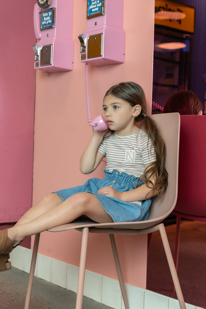 N-Striped Tee Pink