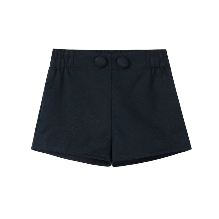 Navy Button Shorts