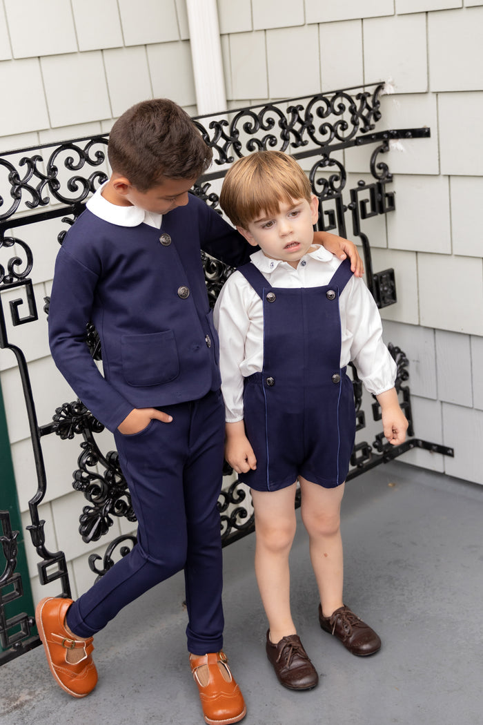 Navy Double Breasted Romper