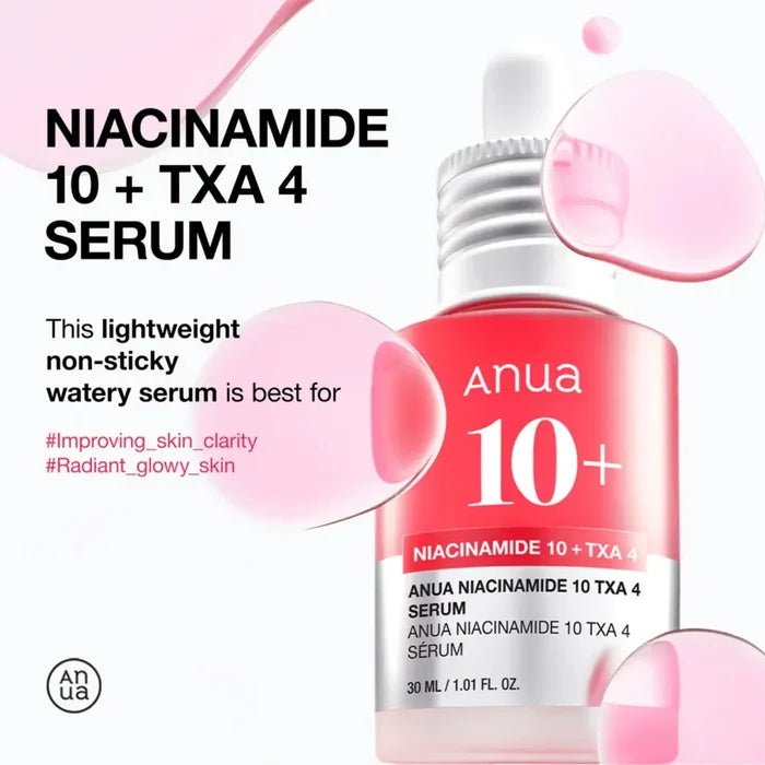 Niacinamide 10% + TXA 4% Dark Spot Correcting Serum 30ml - and Ampoule Anua Face Serums