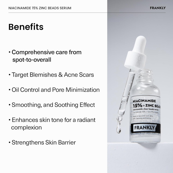 Frankly Niacinamide 15% Zinc Beads Serum Nudie Glow Australia