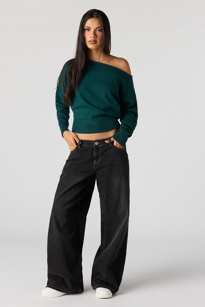 Off Shoulder Dolman Sleeve Sweater