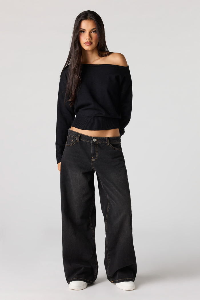Off Shoulder Dolman Sleeve Sweater