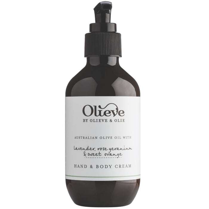 Olieve & Olie Hand & Body Cream  200ml - Lavender, Rose Geranium & Sweet Orange