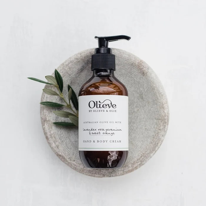 Olieve & Olie Hand & Body Cream  200ml - Lavender, Rose Geranium & Sweet Orange