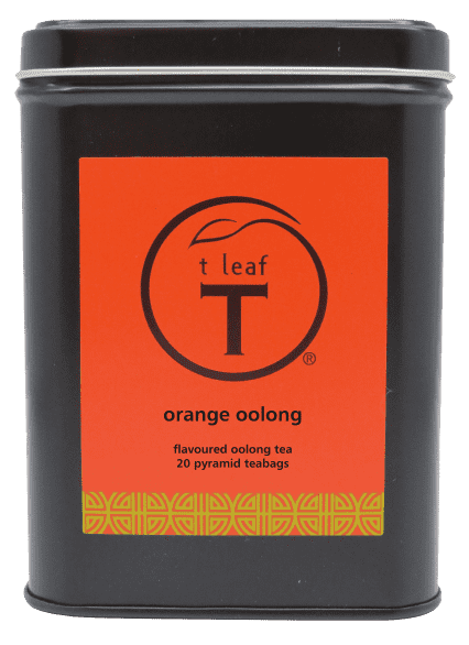 Orange oolong pyramids Pyramid foil pouch 50s side view | pyramid tea bags New Zealand | t leaf T