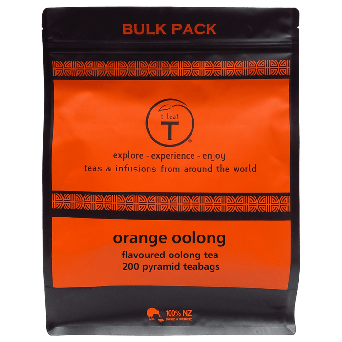 Orange oolong pyramids lifestyle view | pyramid tea bags New Zealand | t leaf T