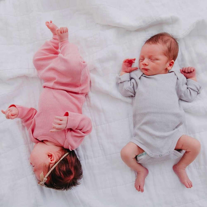 Organic Nights Baby Rib-Knit Pants - Cameo Pink