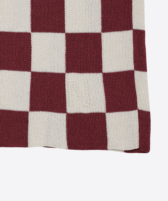 paper mix pattern knit T-shirt  check_5