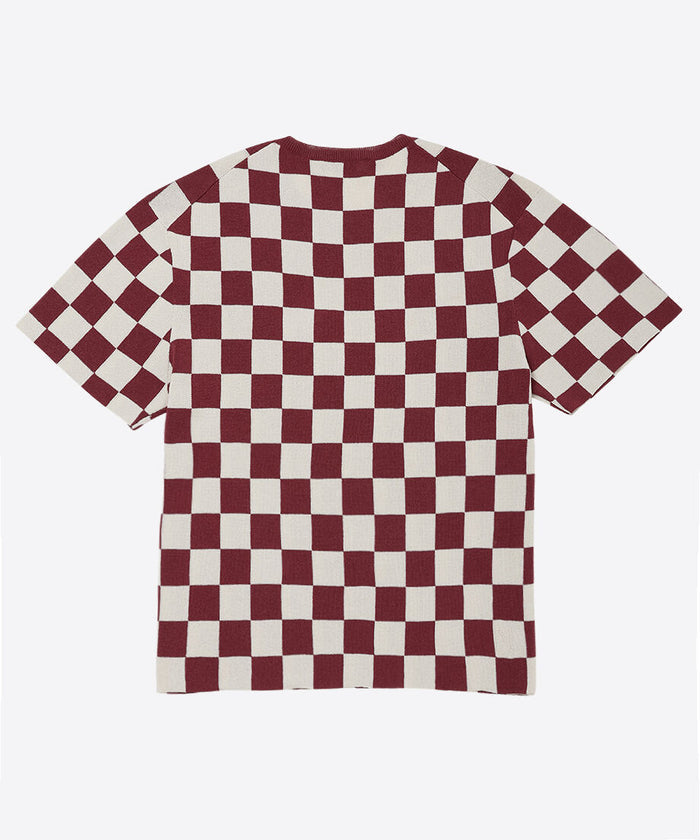 paper mix pattern knit T-shirt  check_6