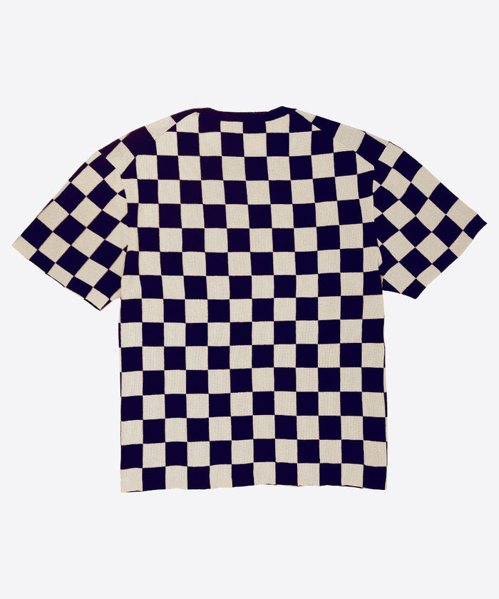 paper mix pattern knit T-shirt  check_8