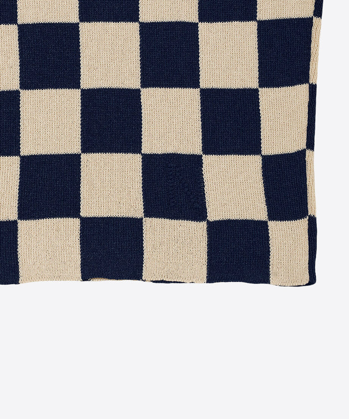 paper mix pattern knit T-shirt mini  check_7