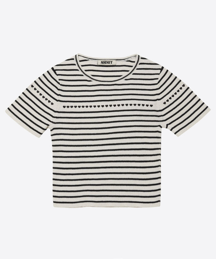 paper mix pattern knit T-shirt mini_1