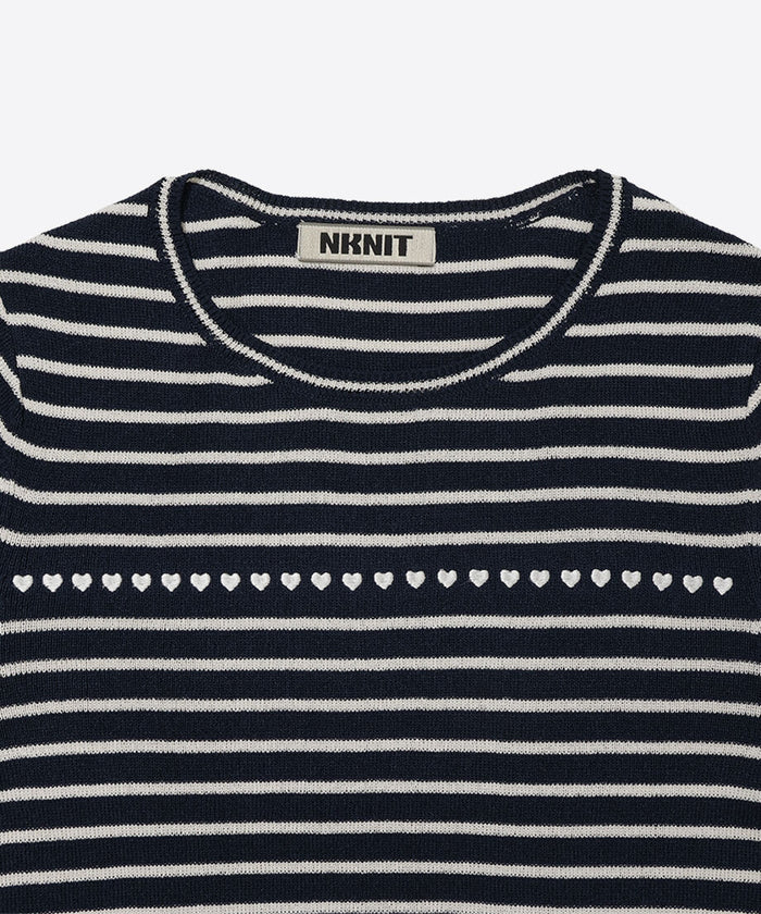paper mix pattern knit T-shirt mini_3