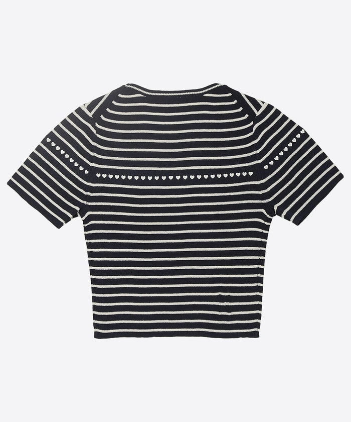 paper mix pattern knit T-shirt mini_5