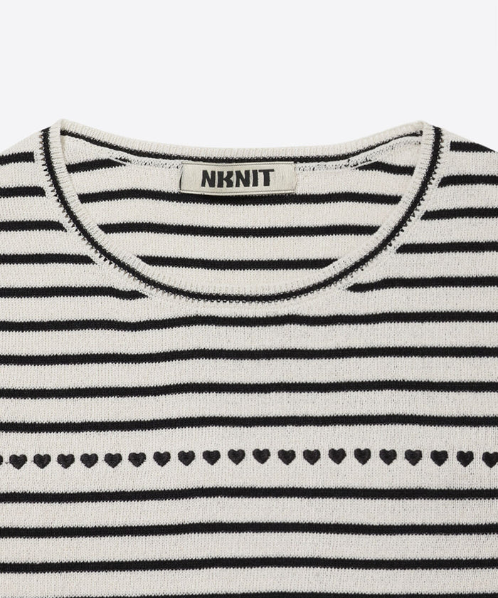 paper mix pattern knit T-shirt mini_6