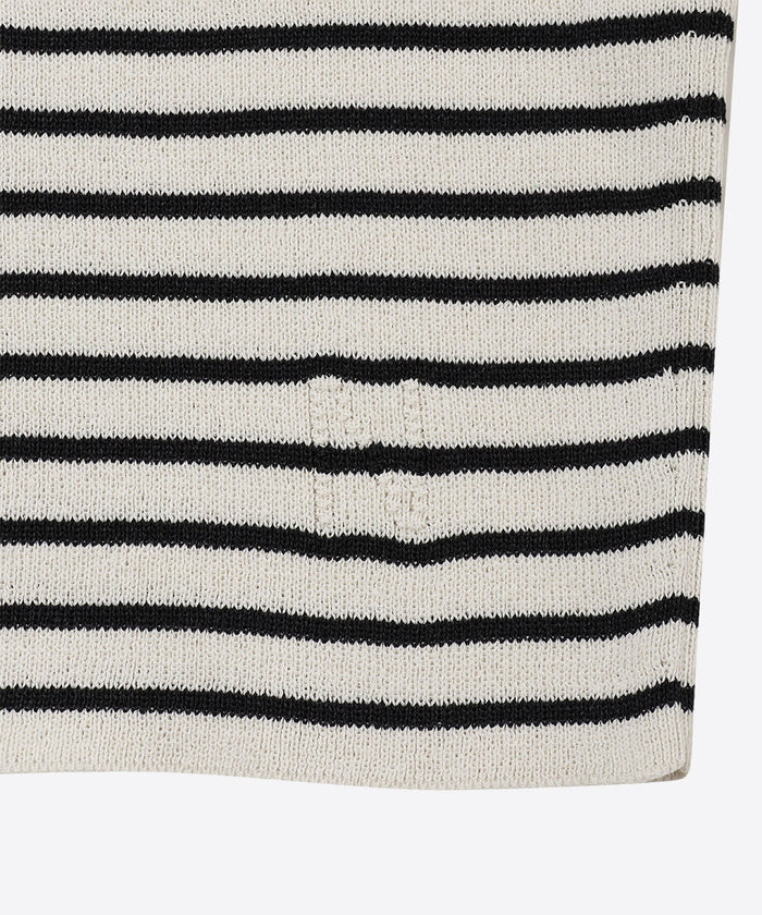paper mix pattern knit T-shirt mini_7