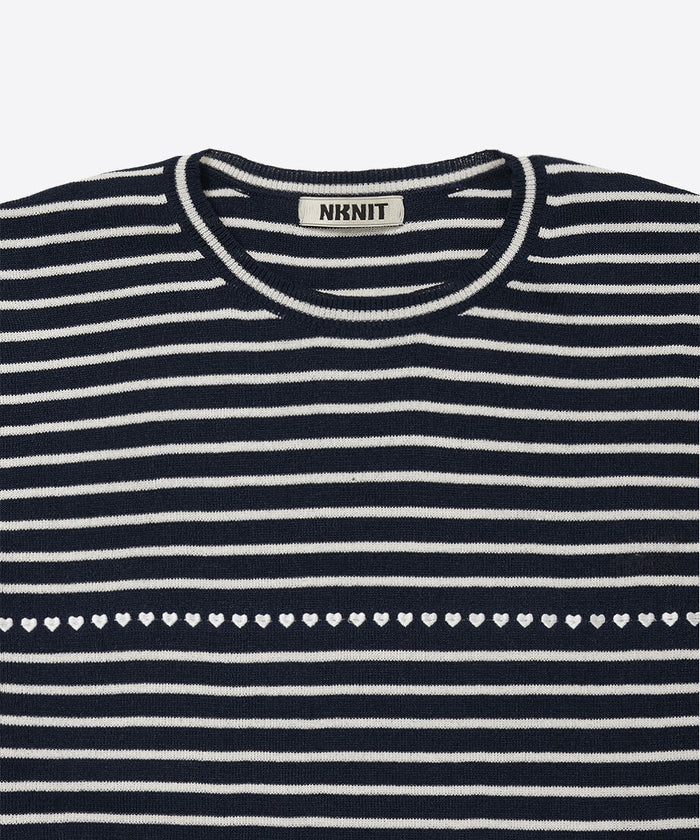 paper mix pattern knit T-shirt♡_7